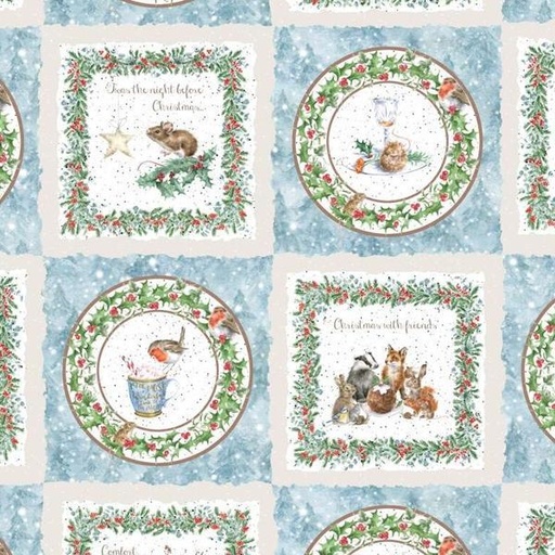 [MAY-10371-BZ] One Snowy Day Christmas Cards Blue/Multi By Hannah Dale For Maywood Studio