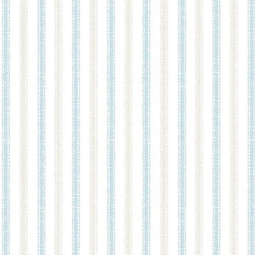 [MAY-10380-BE] One Snowy Day Stripes Blue/Ecru By Hannah Dale For Maywood Studio