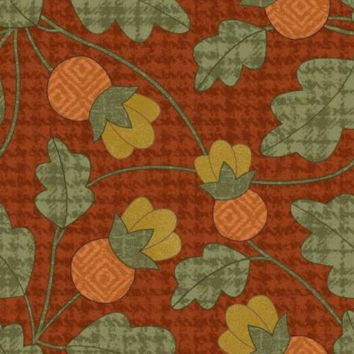 [MAY-9952-O] Autumn Harvest Pumpkin Vine Flannel Orange By Bonnie Sullivan For Maywood Studio