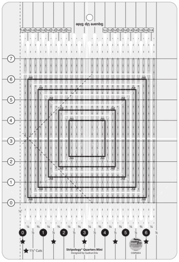 [CGR-GE4] Creative Grids Stripology Quarters Mini Quilt Ruler
