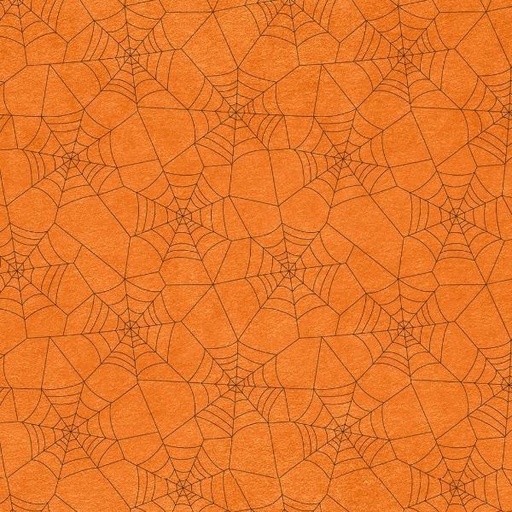 [PB-05025-O] Happy Haunting Allover Spider Webs Orange by P&B Textiles Collection