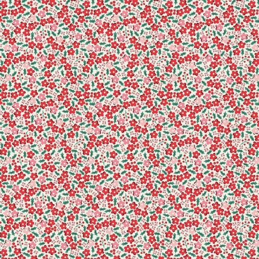 [PC-OF23308] Oh What Fun Flowers Holly Red By Elea Lutz For Poppie Cotton