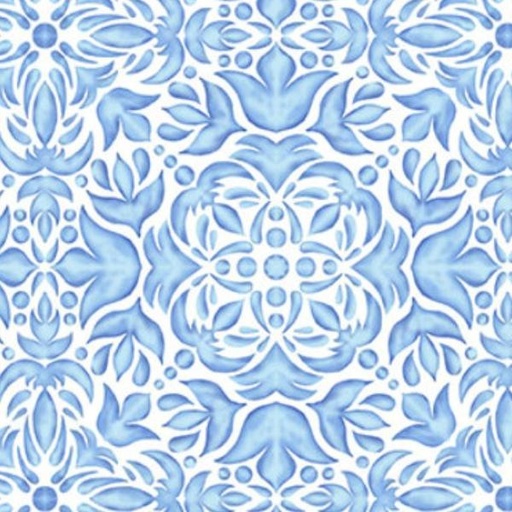 [BLAN-2754-70] Annablue Light Blue Geometric By Satin Moon Designs For Blank Quilting