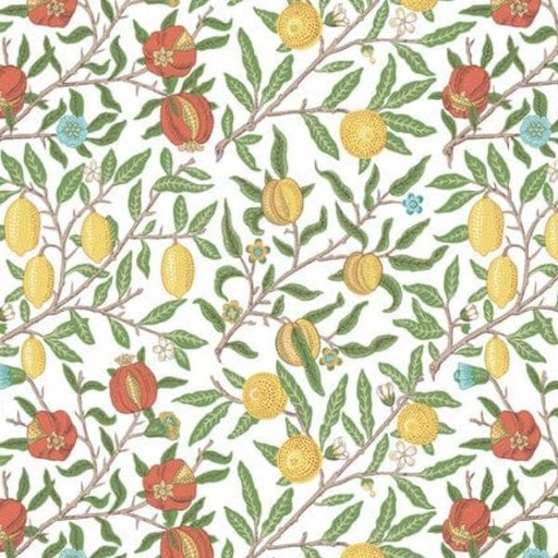 [FR-PWWM084.WHITE] Leicester Fruit White By The Originial Morris & Co For Free Spirit Fabrics