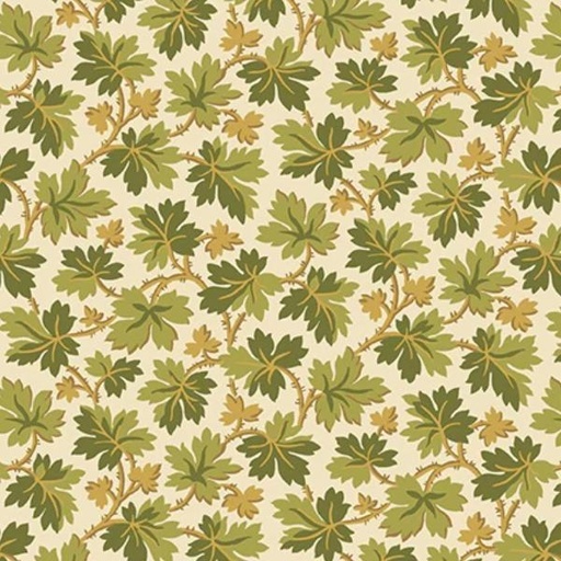 [AND-656-G] Autumn Woods Maple Leaves Green By Autumn Woods For Andover