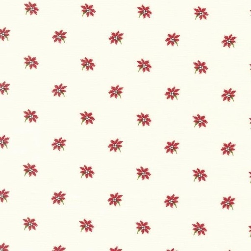 [MOD-49218-11] Joyful Gatherings Poinsetta Florals Snow By Primitive Gatherings For Moda