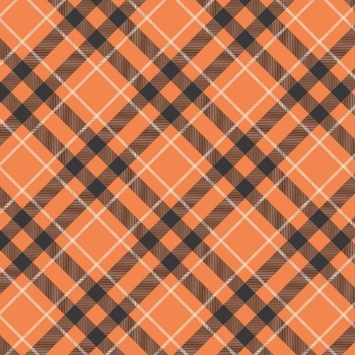 [RB-13133-ORANGE] Hey Bootiful Diagonal Plaid Orange By My Mind'S Eye For Riley Blake Designs 