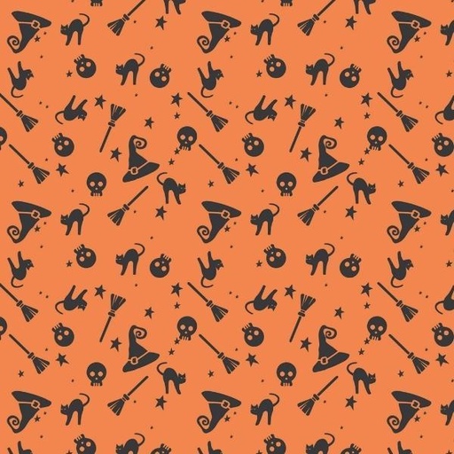 [RB-C13131-ORANGE] Hey Bootiful Witch Icons Orange By My Mind'S Eye For Riley Blake Designs 