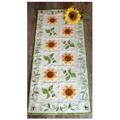 [PP-BeeSunflowerTRKit] Bee-utiful Sunflower Table Runner Machine Embroidery Kit from Amelie Scott