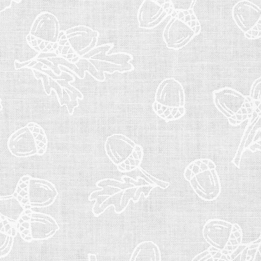 [KAF-21910-1] Mini Madness White On White Acorns From Robert Kaufman Fabrics