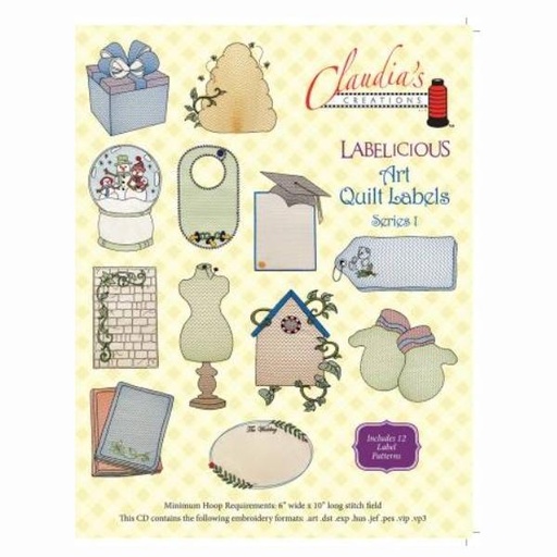 [CLA-LLO-322] Labelicious Art Quilt Labels Series 1 From Claudia'S Creations