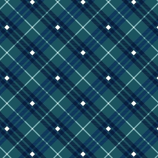 [HG-9611-77] Bias Plaid Basics Navy Plaid By Leann Anderson For Henry Glass