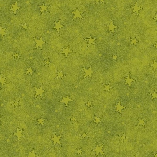 [HG-8294-67] Starry Basics Lime Green By Leanne Anderson For Henry Glass