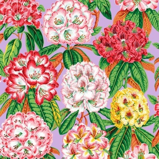 [FR-PWPJ124.LAVENDER] Kaffe Fasset Rhododendrons Lavender By Philip Jacobs For Free Spirit 