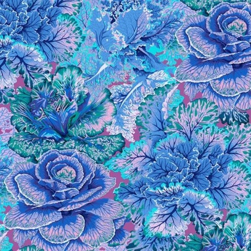 [FR-PWPJ120.BLUE] Kaffe Fassett Collective Stash Curly Kale Blue By Philip Jacobs for Kaffe Fassett