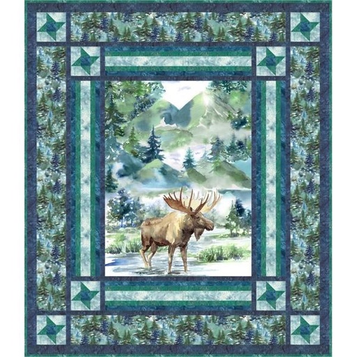 [PP-MooseWoodsKit] Moose In The Woods Quilt Kit From Hoffman