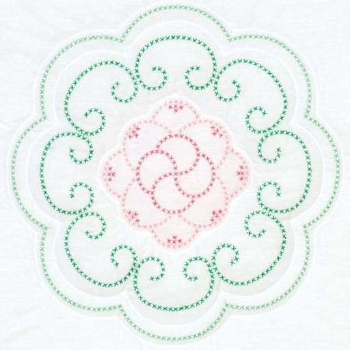 [JD-732-878] Cross-Stitch Flower 18" Quilt Blocks From Jack Dempsey Inc