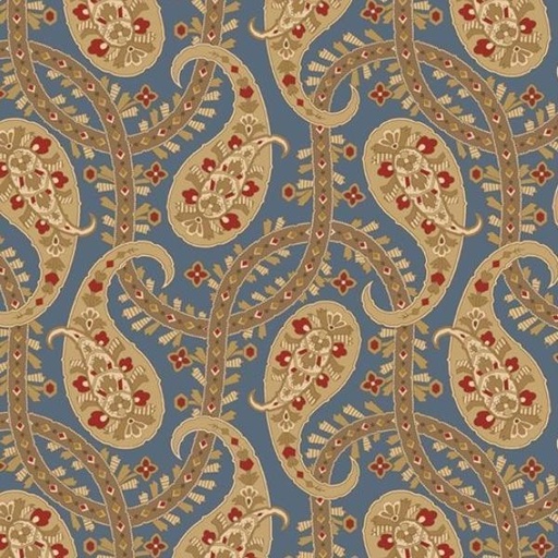 [MB-R220698-BLUE] Seaside Paisley Blue by Paula Barnes for Marcus Fabrics