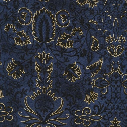 [KAF-21859-69] Poppy Hill Midnight Damask By Studio Rk For Robert Kaufman