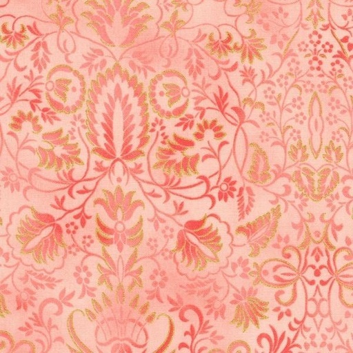 [KAF-21859-143] Poppy Hill Coral Damask By Studio Rk For Robert Kaufman