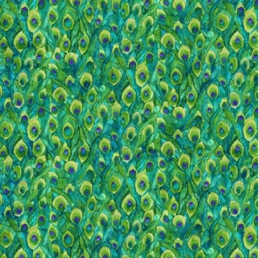 [NOR-26702-76] Allure Small Train Green By Deborah Edwards & Melanie Samra For Northcott Fabrics 