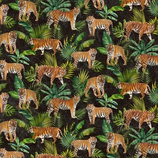 [NOR-25520-99] Jungle Queen Tigers By Beth Hoselton For Northcott Fabrics 