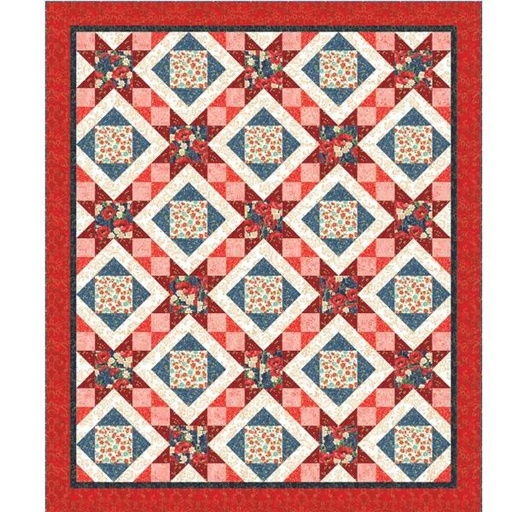 [PP-RosyStarsQuilt] Rosy Stars Quilt Kit From Robert Kaufman