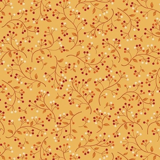 [BEN-13656-36] Wander Lane Two Winter Berry Pumpkin By Nancy Halvorsen For Benartex