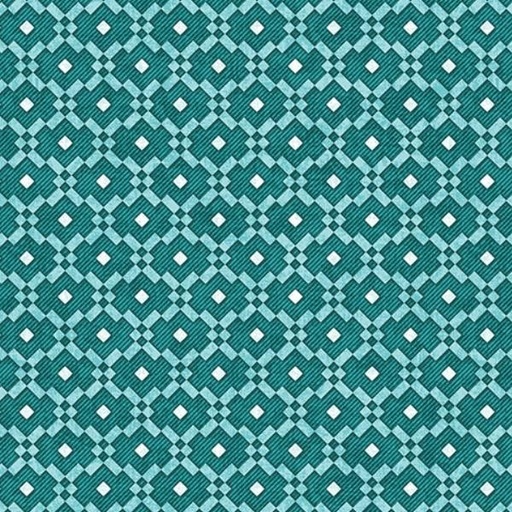 [BEN-13655-84] Wander Lane Two Patchwork Teal By Nancy Halvorsen For Benartex 