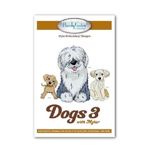 [PGD-DOGS3] Mylar Dogs 3 Embroidery CD Pattern From Purely Gates