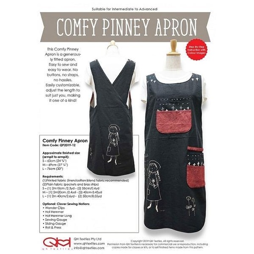 [QH-P2019-12] Comfy Pinney Apron Pattern From Qh Textiles 