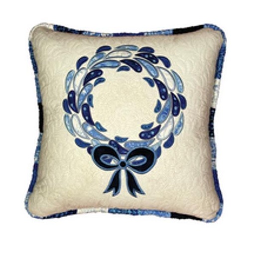 [PP-WreathMEmbKit] Wreath For All Seasons Blue Machine Embroidery  Kit 