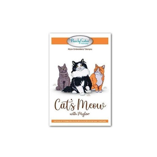 [PGD-CATSMEOW] Mylar Cat's Meow Embroidery Pattern From Purely Gates
