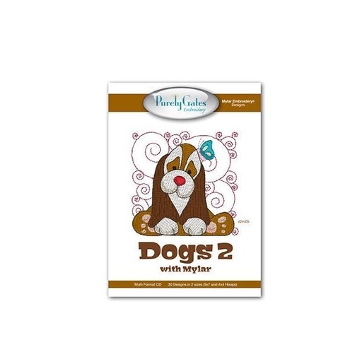 [PGD-DOGS2] Mylar Dogs 2 CD Embroidery Pattern From Purely Gates