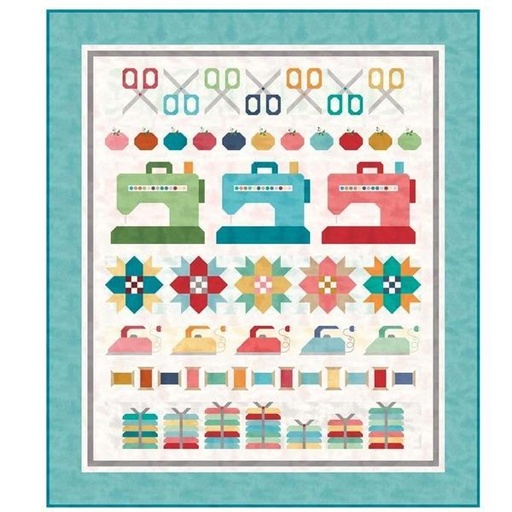 [PP-SewbyRowKit] Sew By Row Quilt Kit Featuring Shabby By Riley Blake