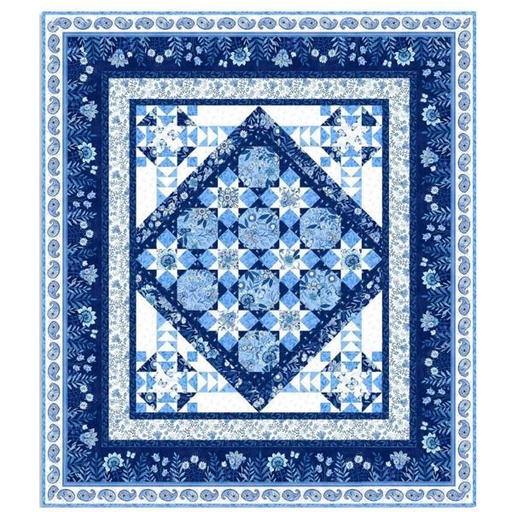 [PP-BloomingBlueKit] Blooming Blue Quilt Kit From Wilmington Prints