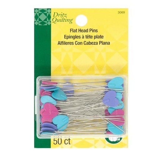 [PDZ-3069] Flat HearT Pins, Size 32, 50 Pins