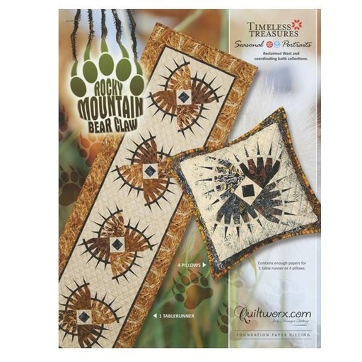 [QW-JNQ-188P] Rocky Mountain Bear Claw Table Runner Pattern By Judy Niemeyer For Quiltworx