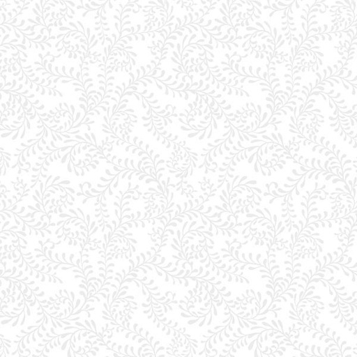 [WP-4427-100] Essential 108In Wide Backing White On White Swirling Leaves From Wilmington Prints