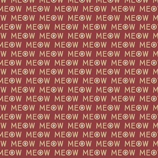 [COW-3976-82] Purrfection Red Meows By Dan Dipaolo For Clothworks 