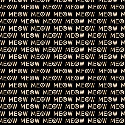 [COW-3976-3] Purrfection Black Meows By Dan Dipaolo For Clothworks 