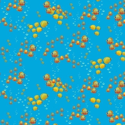 [SEF-7140-17] Coral Reef Royal Blue School Of Fishby Lori Anzolone For Studio E Fabrics 