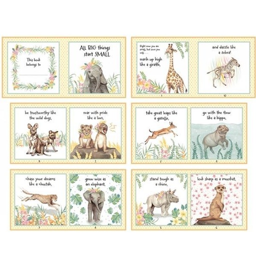 [SEF-7325P-44] All Big Things Start Small Baby Animals Book Panel By Beth Reed For Studio E Fabrics 