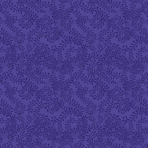 [WP-27650-664] Swirling Leaves Indigo Purple By Danielle Leone For Wilmington Prints 