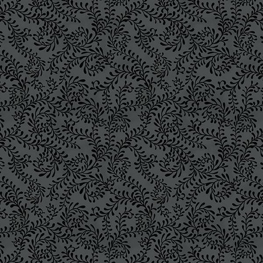 [WP-27650-999] Swirling Leaves Black By Danielle Leone For Wilmington Prints 