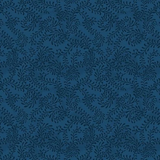 [WP-27650-444] Swirling Leaves Navy By Danielle Leone For Wilmington Prints 