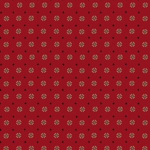 [HG-916-88] Quiet Grace Tilted Boxes Cranberry By Kim Diehl For Henry Glass