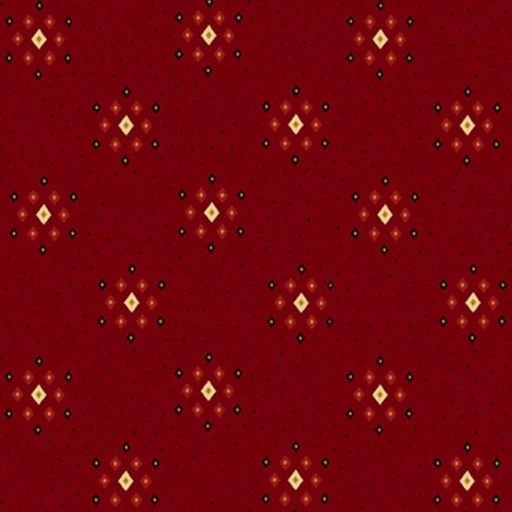 [HG-918-88] Quiet Grace Diamond Clusters Cranberry By Kim Diehl For Henry Glass