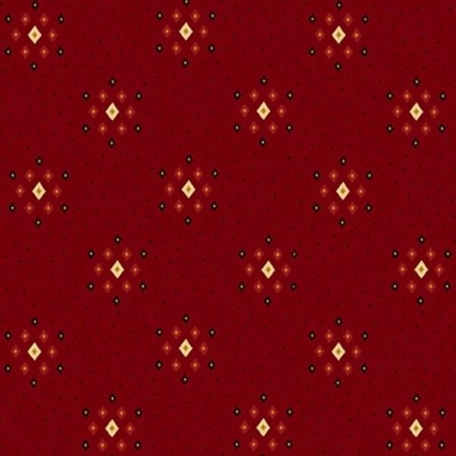 [HG-918-88] Quiet Grace Diamond Clusters Cranberry By Kim Diehl For Henry Glass