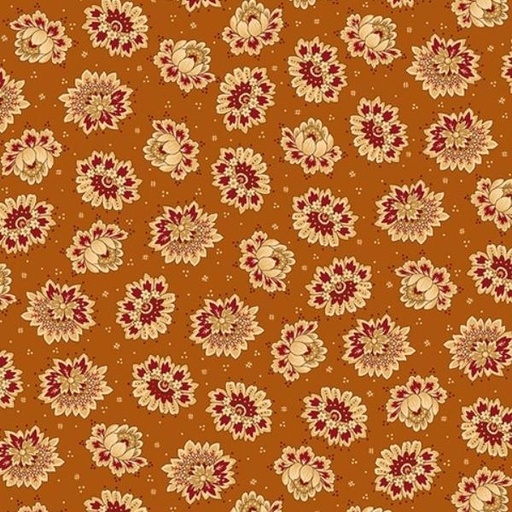 [HG-920-30] Quiet Grace Tossed Blossoms Orange By Kim Diehl For Henry Glass 